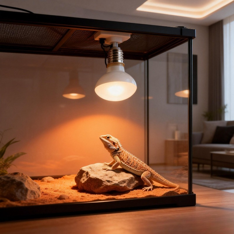 Gecko Lighting & Decor - UVAヒートランプ 爬虫類用電球 カメ、トカゲ、ヤモリ、ヘビ、両生類用 テラリウム スポットウォームライト 温度調節機能付き