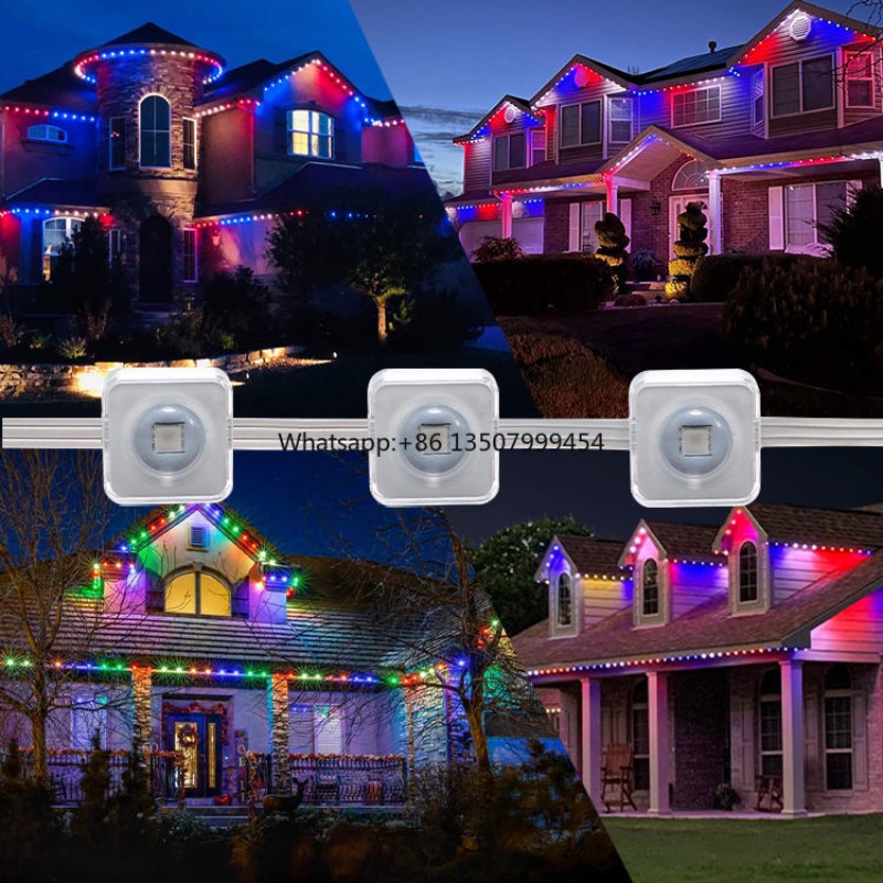 Lightings Decoration - WiFi制御スマートLEDストリップライト 15M RGBカラーチェンジ IP66防水 PVC製 ビルファサード装飾