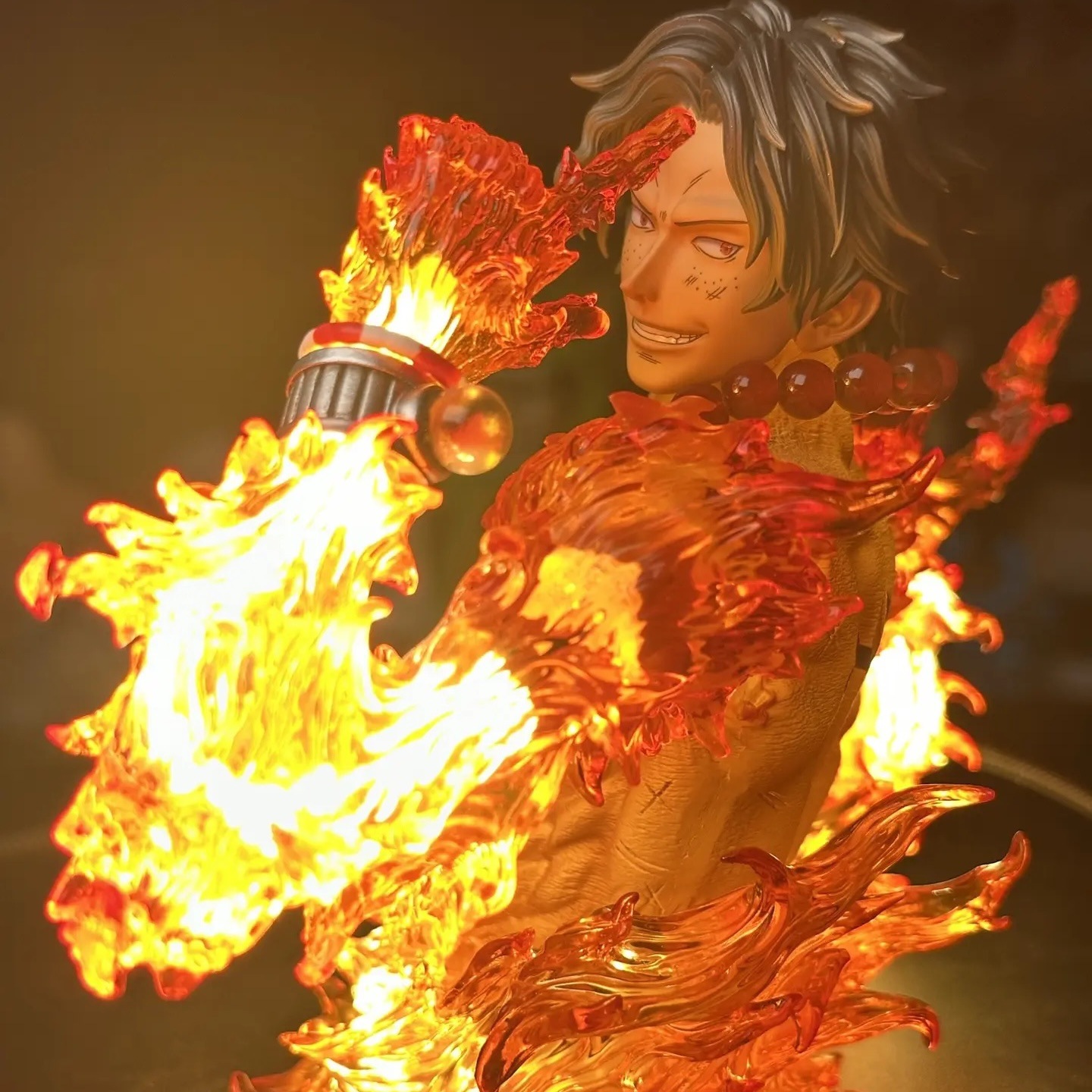 Lighting Home Decor Products - ワンピース エース ハーフボディ バスト ライトアップフィギュア コレクタブルアニメスタチュー