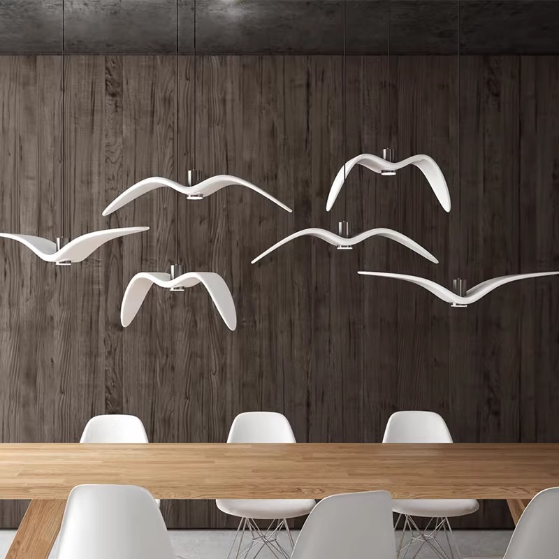 Lighting Decor Store - 北欧風飛ぶ鳥樹脂ランプ クリエイティブ個性派 バー受付 衣料品店 ウィンドウデコレーション カモメペンダント