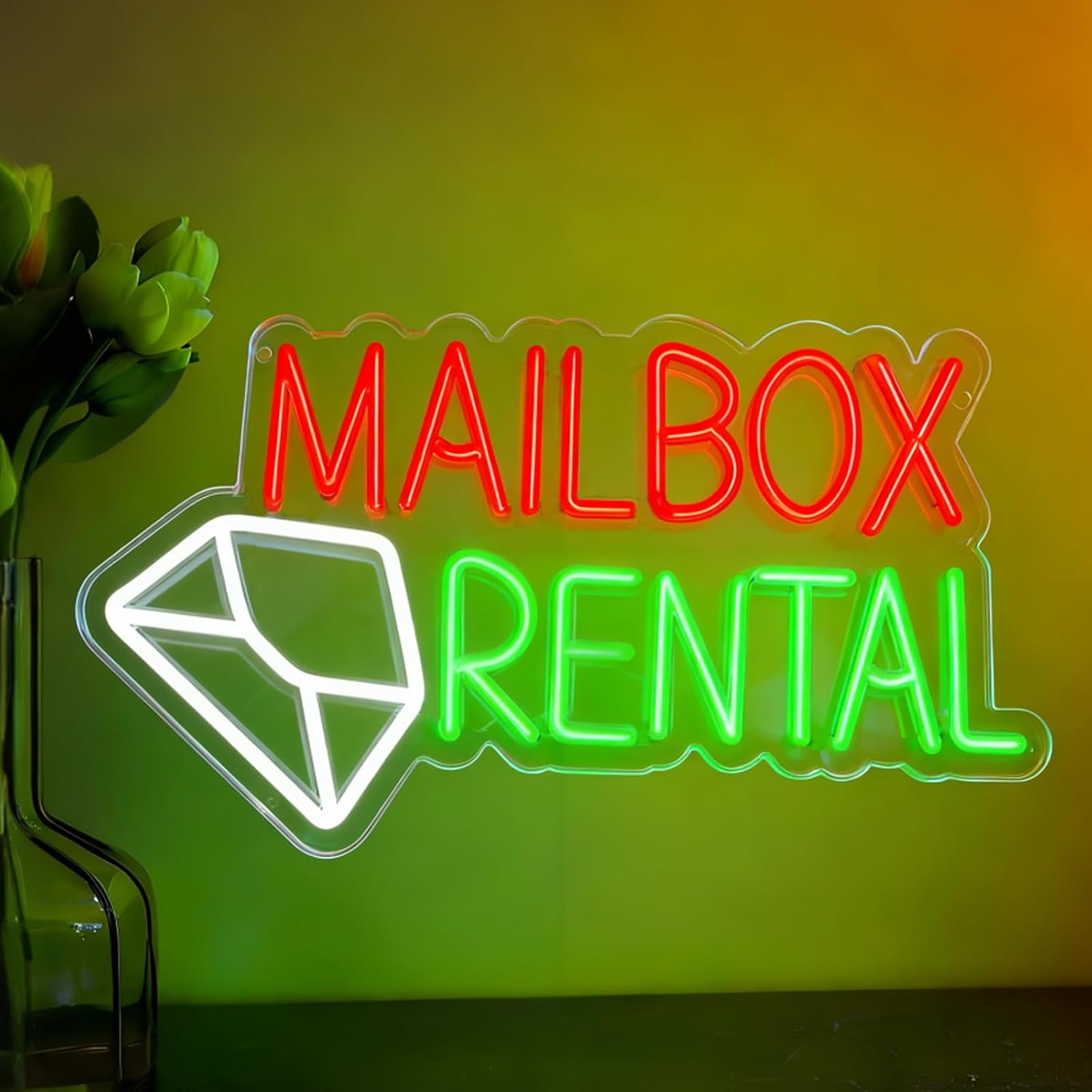 Lighting Decor Rentals - メールボックスレンタル LED ネオンサイン USB ビジネスウォールライト郵便局メールサービスストアウィンドウ広告装飾ランプギフト