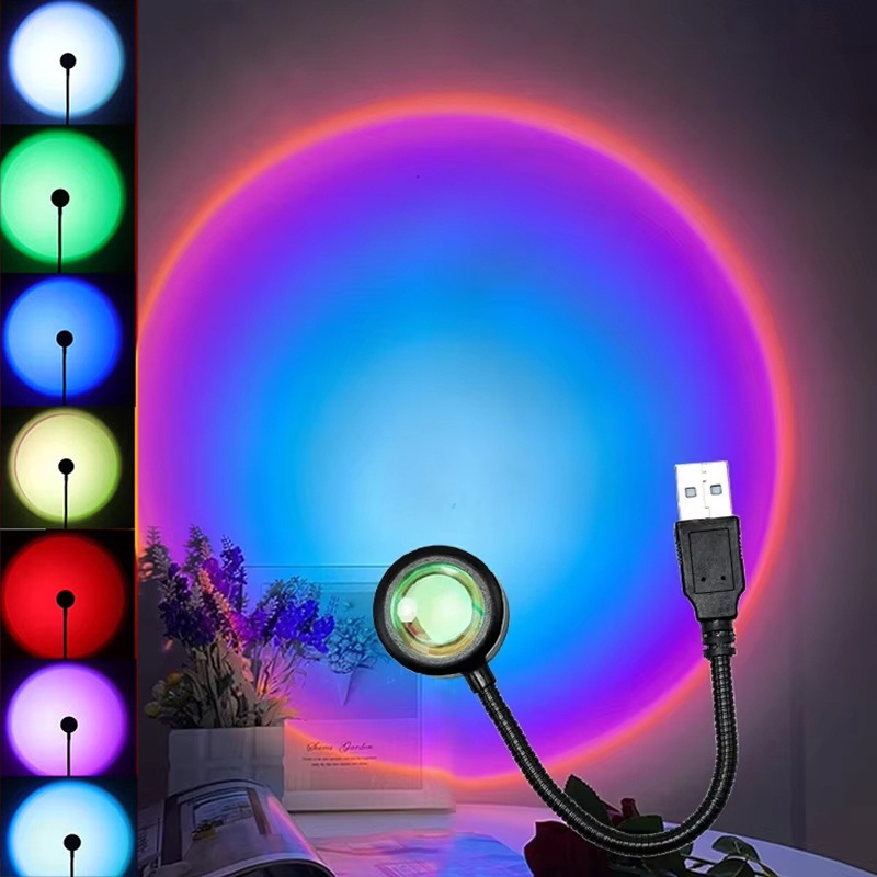 Lighting Room Decor Photo - クリエイティブウォールプロジェクションデコレーションUSB LEDサンセット写真撮影ライト、写真スタジオ、自撮り、リビングルームの壁プロジェクター、ルームデコレーション用