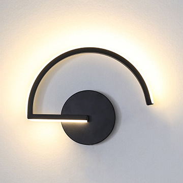 Lightings Decoration - モダンな北欧LEDウォールランプ、ミニマリストブラック幾何学模様の壁掛け照明、寝室ベッドサイド、リビングルームの装飾、クリエイティブなホームライト