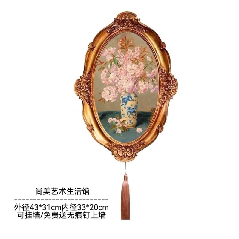 Lighting Room Decor Photo - レトロなヨーロッパ風のレジン製フォトフレーム、リビングルームや玄関の家の壁飾り、文芸的で軽やかな高級感のある額縁