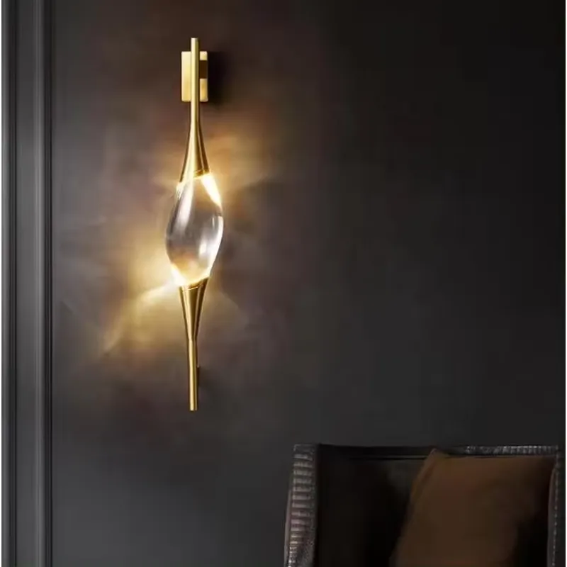 新デザイン モダン フル銅製 ゴールドクリスタル LED ウ - Lighting Decor In Room のレビューと価格