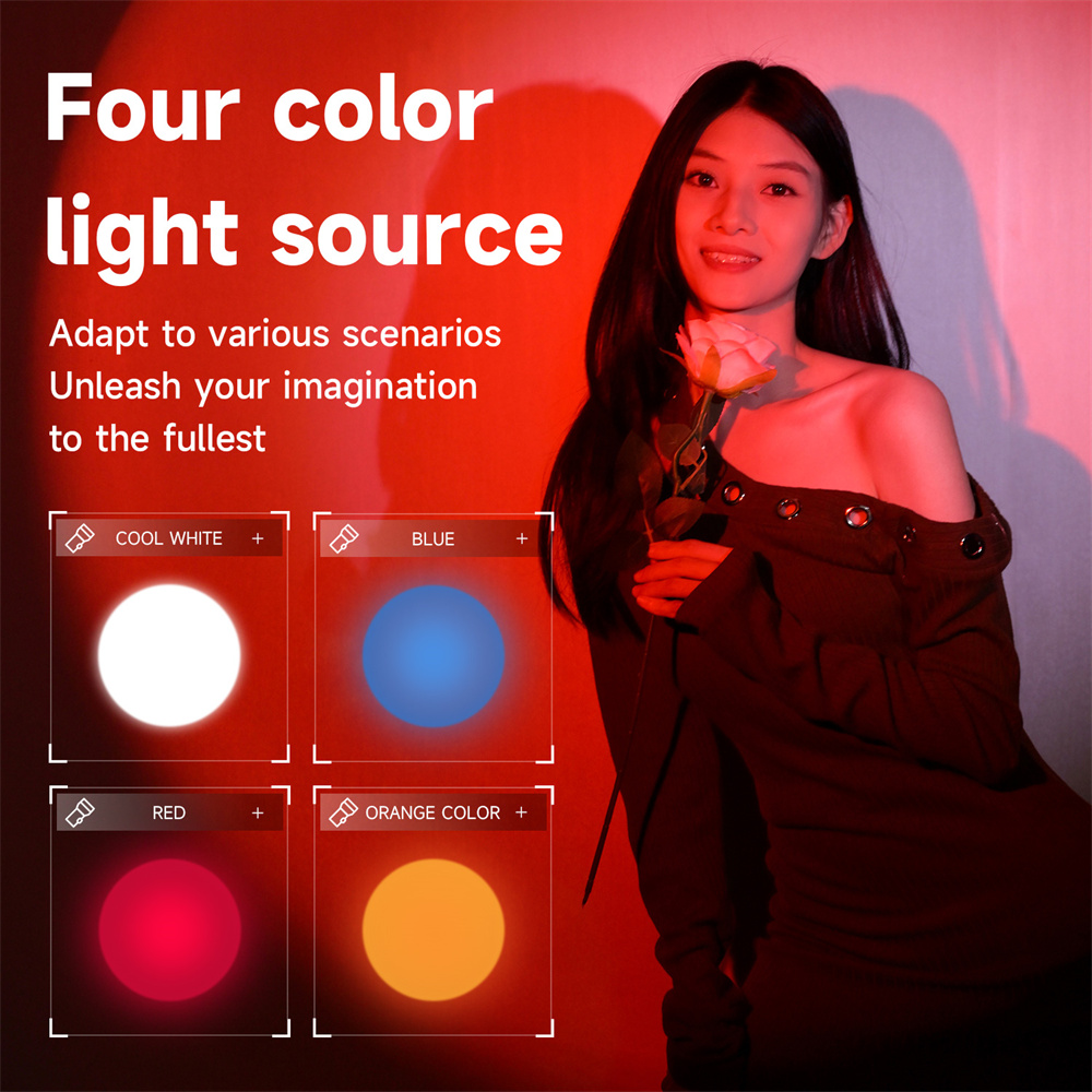 新しい写真撮影用懐中電灯 4 色 RGB LED ビデオライ - Sunset Lamp Projection のレビューと価格