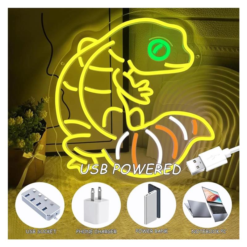 ヤモリの形のネオンサインアニメライト調光可能な爬虫類愛好家向 - Gecko Lighting & Decor のレビューと価格