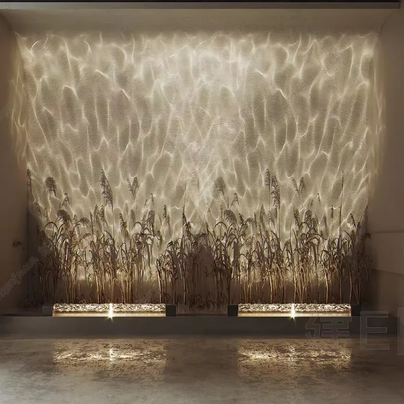 スマート3Dウォールウォッシュ炎投影ライト、水波紋雰囲気ラン - Lighting Decor For Bedroom のレビューと価格