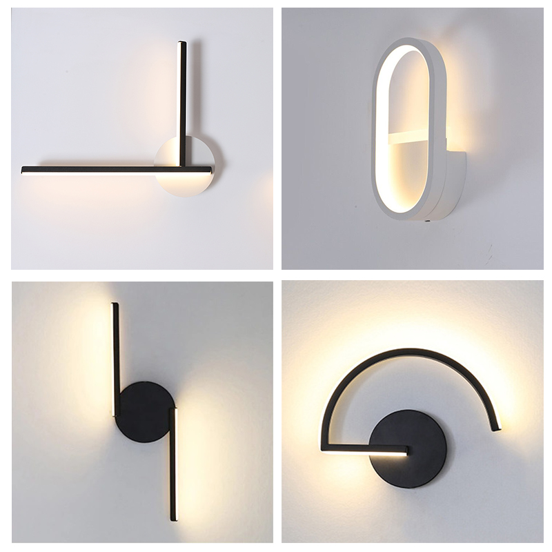 モダンな北欧LEDウォールランプ、ミニマリストブラック幾何学 - Lightings Decoration のレビューと価格