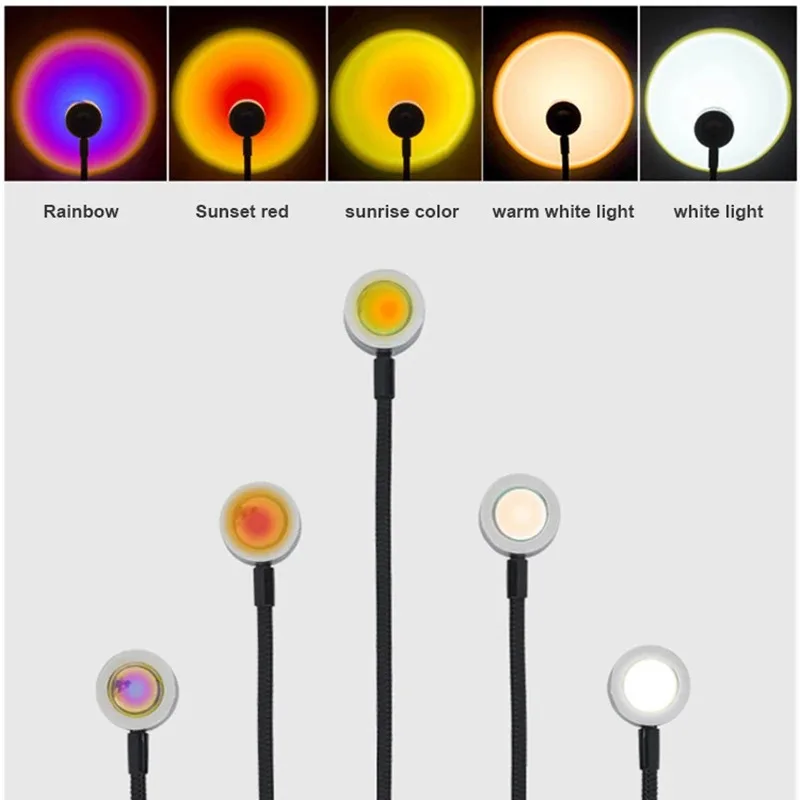 投影ランプ USB 日没虹雰囲気ナイトライト日没ライト写真撮 - Sunset Lamp Projection のレビューと価格