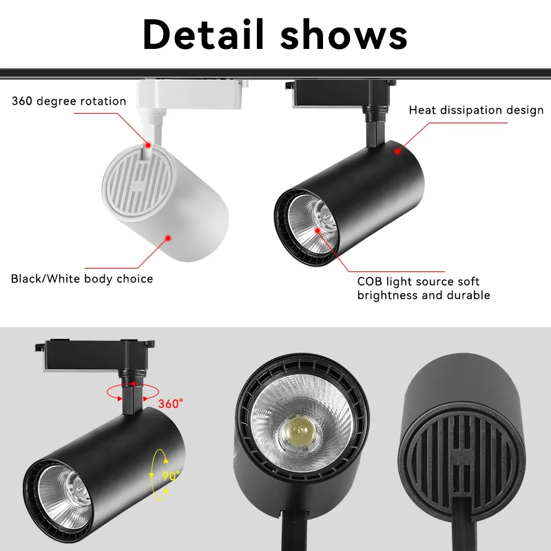 セットLEDトラックライト110v 220vスーパーブライト - Lighting Decor Store のレビューと価格