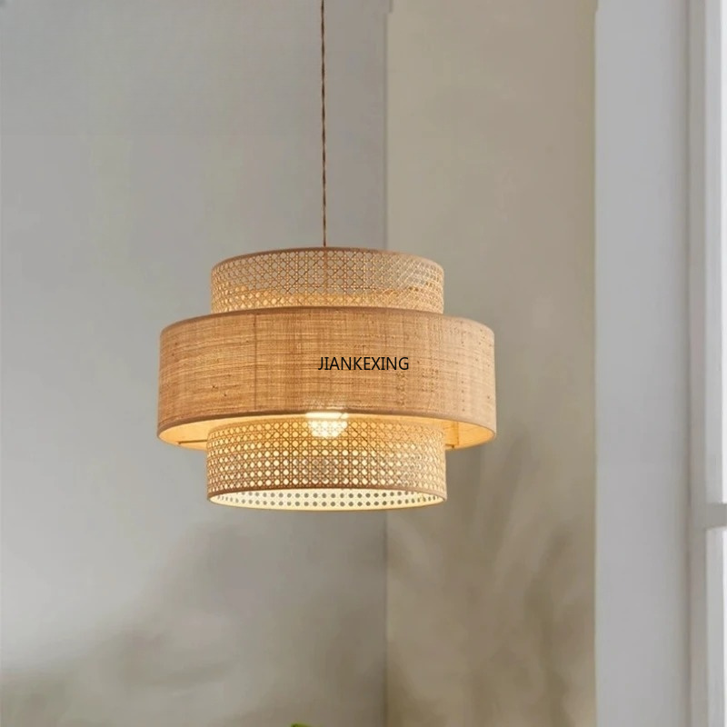 ミニマリストの手織り麻製ペンダントライト、クリエイティブなラ - Lighting Decor Store のレビューと価格