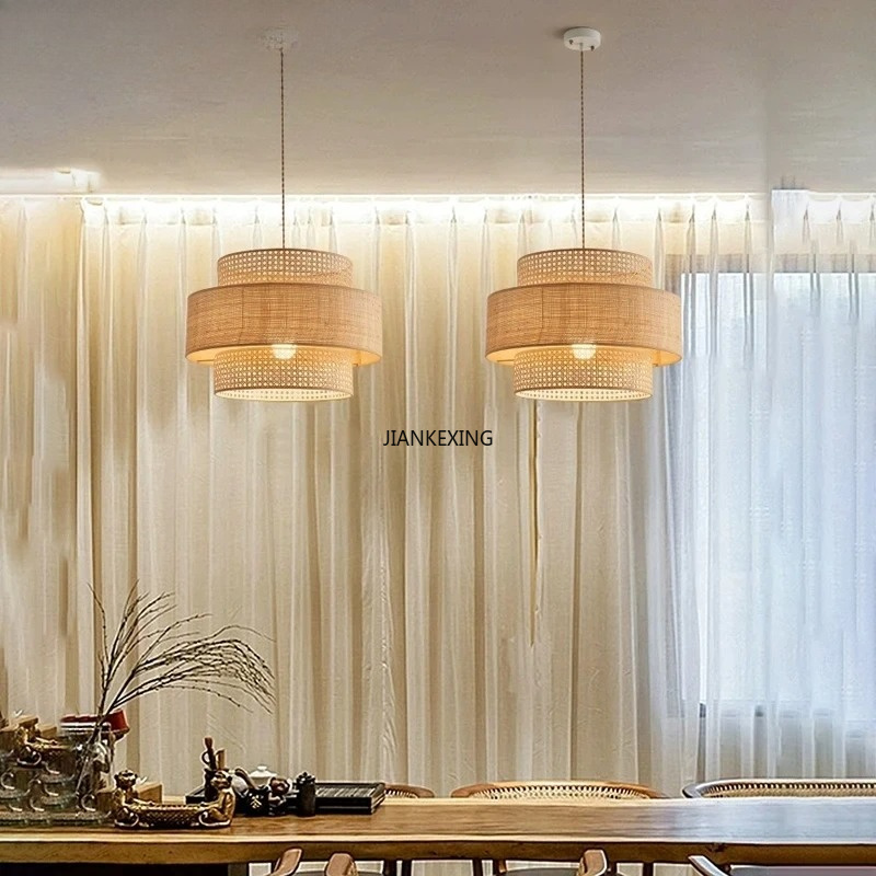 ミニマリストの手織り麻製ペンダントライト、クリエイティブなラ - Lighting Decor Store のレビューと価格