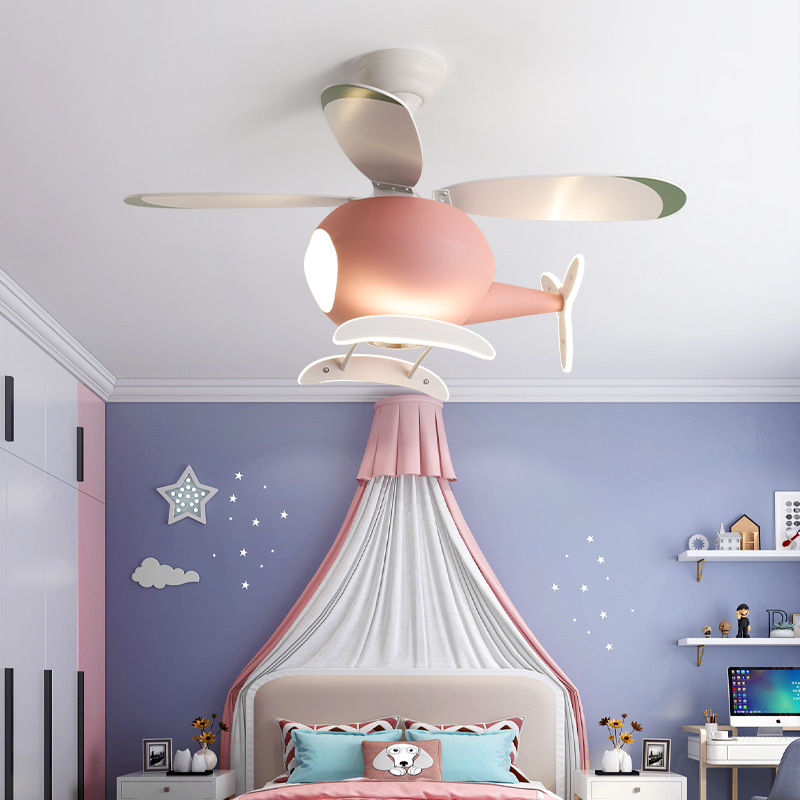 現代のクリエイティブ漫画飛行機ファンライトシンプルな装飾 L - Lightings Decoration のレビューと価格