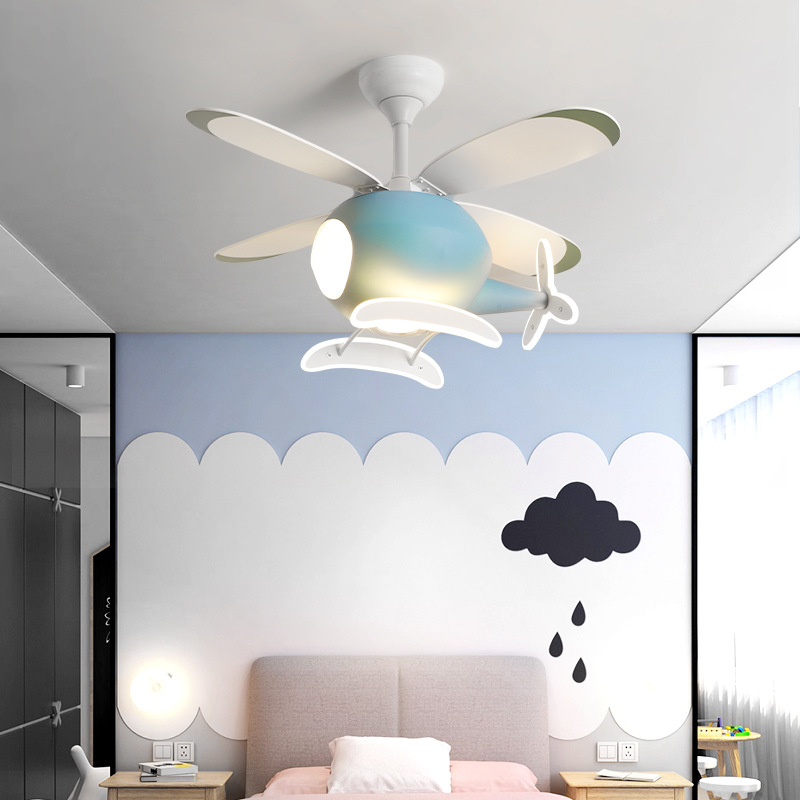 現代のクリエイティブ漫画飛行機ファンライトシンプルな装飾 L - Lightings Decoration のレビューと価格